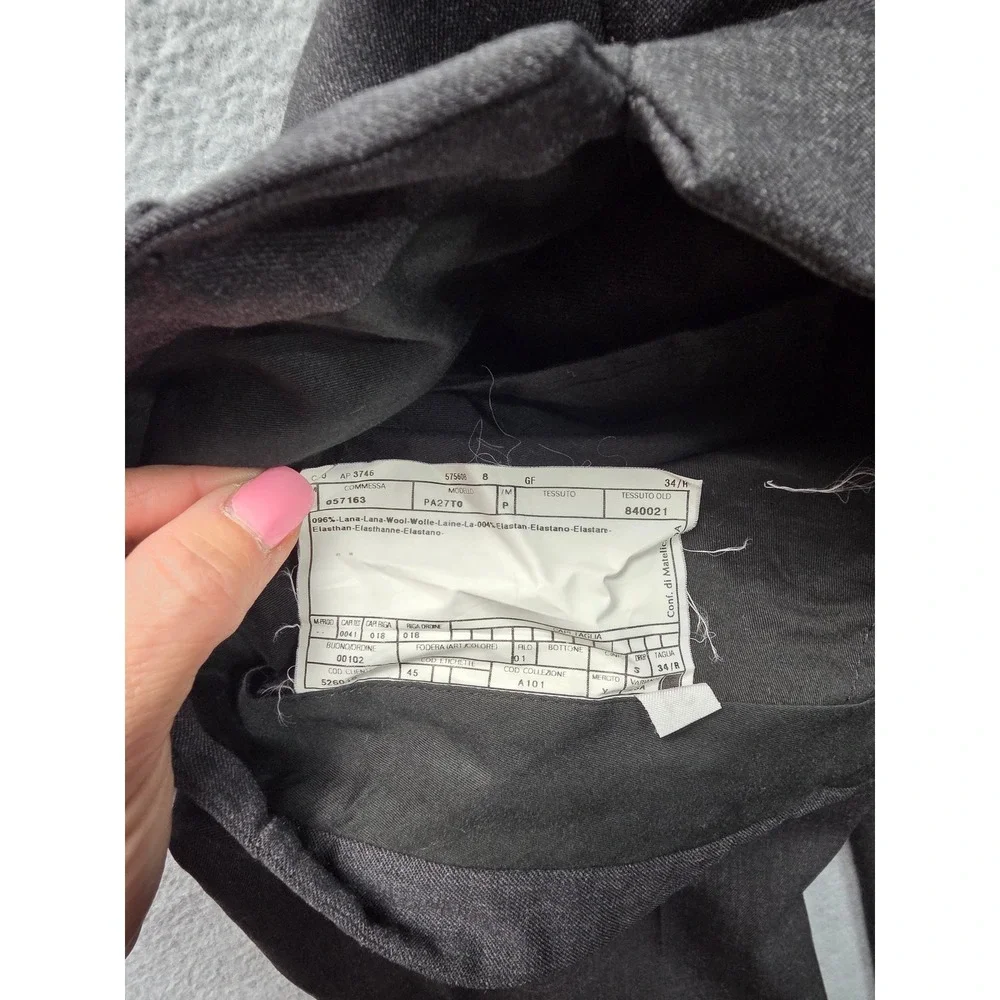 Armani Collezioni Mens Wool Dress Pants 34 Gray Flat Front‎ Italian Tailored